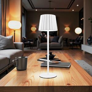 Lampada da Tavolo Ricaricabile 2.2W IP54 CCT Dimmerabile - Bianco Rigato
