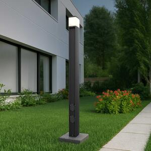Paletto da Giardino Rettangolare Doppia Presa Corrente 1m G9 - Nero
