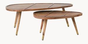 Set 2 tavolini ovali da salotto in legno di sheesham Sham