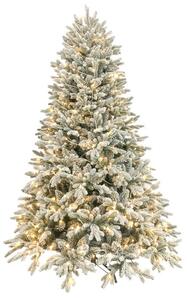 Albero di Natale Artificiale Innevato 210 cm 54 Rami con 500 LED Pino della Maiella Verde