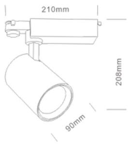 Faro LED per binario Trifase 35W ang. 60° - Rosa per Banco Carni Colore Rosa Alimentare