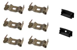 KIT Accessori per Profilo Slim Nero per Doppia striscia LED Clips + Tappi