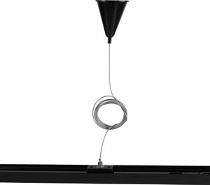 Kit Sospensione 2m per binario Monofase Nero serie "Solid"