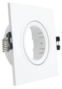 Faretto da Incasso Orientabile Quadrato Foro Ø75-85mm GU10 Bianco