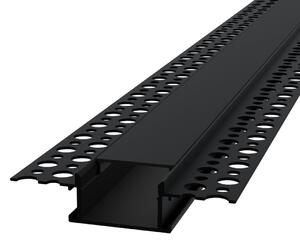 Profilo da incasso per Cartongesso in Alluminio per 2 strisce LED Nero Variante Lunghezza 1 Metro