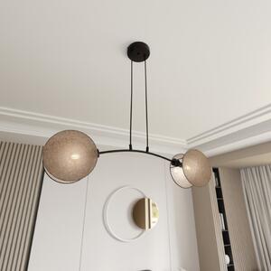 Lampadario a Sospensione MOTIF 2 In Acciaio e Tessuto 2xE14