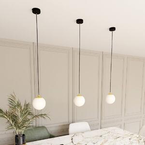 Lampadario a Sospensione in Acciaio ROYAL 1 Nero/Bianco e Oro E14