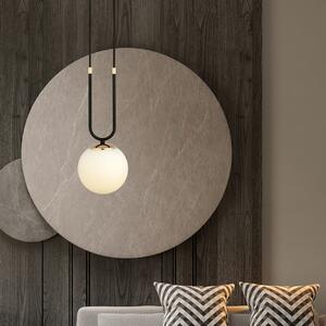 Lampadario a Sospensione in Acciaio e Vetro GLAM 1 Nero E14