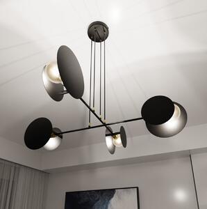 Lampadario a Sospensione in Acciaio IDEA 4 Nero/Bianco 4xE27