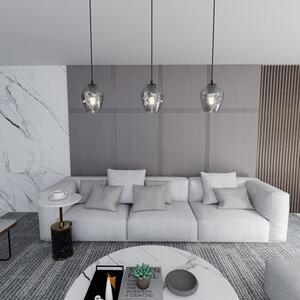 Lampadario a Sospensione in Acciaio e Vetro ISTAR Nero E27