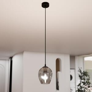 Lampadario a Sospensione in Acciaio e Vetro ISTAR Nero E27