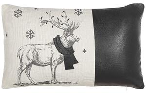 Set di 2 cuscini in tessuto imbottiti renna 30 x 50 cm nero in stile moderno Beliani