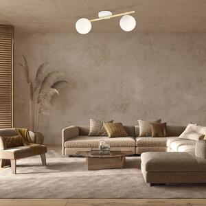 Lampada da soffitto in acciaio SPLENDI 2 Bianco e Oro 2xE14