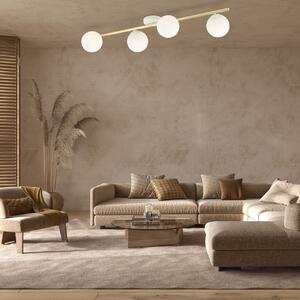 Lampada da soffitto in acciaio SPLENDI 4 Bianco e Oro 4xE14