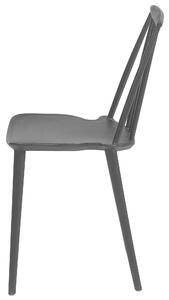 Set di 2 sedie da pranzo in materiale sintetico Nero con schienale a doghe senza braccioli dal design tradizionale Beliani
