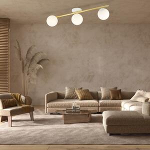 Lampada da soffitto in acciaio SPLENDI 3 Bianco e Oro 3xE14