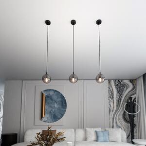 Lampada a sospensione COSMO 1 BL in acciaio e vetro E14