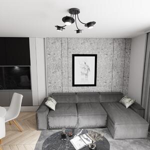 Lampada a soffitto in acciaio ENSO 4 nero da interno 4xGX53
