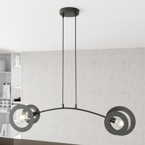 Lampada a sospensione in acciaio EUFORIA 2 nero 2xE27