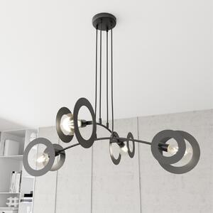 Lampadario a sospensione in acciaio EUFORIA 4 nero 4xE27
