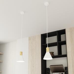 Lampada a sospensione in acciaio ROSA 1 nero/bianco e oro E14