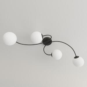 Lampada da soffitto in acciaio e vetro VIBRA 4 da interno 4xE14
