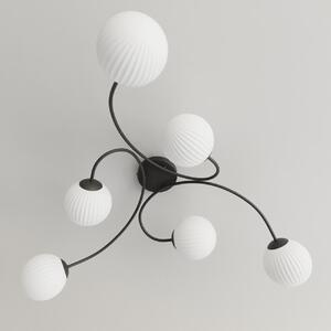 Lampada da soffitto in acciaio e vetro VIBRA 6 da interno 6xE14