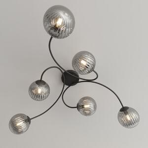 Lampada da soffitto in acciaio e vetro VIBRA 6 da interno 6xE14