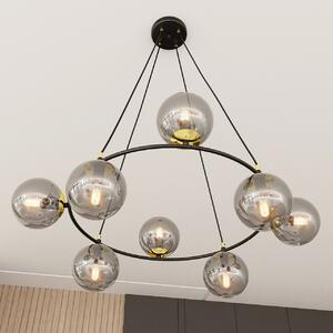 Lampadario a Sospensione AZURA 8 in Acciaio e Vetro 8xE14