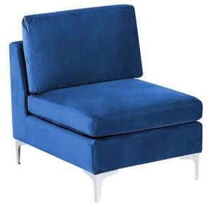 Modulo divano in velluto blu marino a 1 posto con gambe in metallo argento stile glamour Beliani