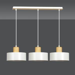 Lampadario a Sospensione in Acciaio e Legno TORIN 3 Nero 3xE27