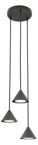 Lampadario a Sospensione in Acciaio ELIT 3 PREMIUM Nero 3xGX53