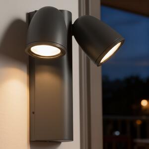 Applique da Esterno Orientabile IP65 2xGU10 serie AXIS - Grigia