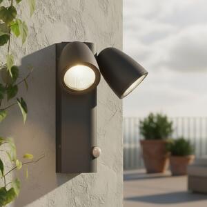 Applique da Esterno IP65 2xGU10 con Sensore movimento AXIS - Grigia