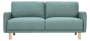 Divano design 3 posti in tessuto verde grigio e legno chiaro BONO