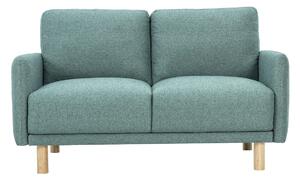 Divano design 2 posti in tessuto verde grigio e legno chiaro BONO