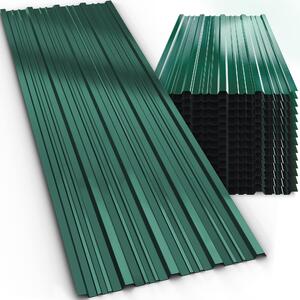 GARDEBRUK® 14x Lamiere Zincate Profilate110x46cm =7m² Lastre Trapezoidali Pannelli Copertura in Metallo Tetto Tettoia Lamiera Grecata Verde
