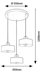 Rabalux 72143 - Lampadario a sospensione su cavo TISANDRA 3xE27/25W/230V