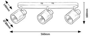 Rabalux 73065 - Faretto MIRRAL 3xE14/15W/230V