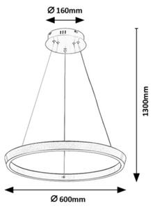 Rabalux 72402 - Lampadario LED dimmerabile a sospensione con cavo NEVIRA LED/70W/230V 3000-6500K + telecomando