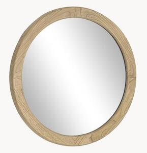 Specchio da parete rotondo con cornice in legno Alum