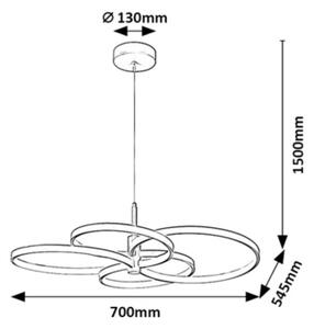 Rabalux 72401 - Lampadario LED dimmerabile su cavo ISIDORA 70W/230V 3000-6500K+telecomando