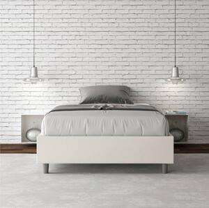 Letto Matrimoniale alla Francese AZELIA In Similpelle Dimensioni 140x200 cm giroletto imbottito effetto trapuntato colore bianco