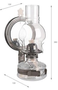 Brilagi - Lampada a petrolio MERLIN con specchio, cromo nero