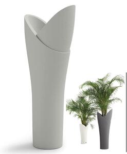Vaso a colonna per piante Fiorite a cascata ASSIA Dimensioni 56x40x h 119 cm - Peso 6 Kg, Stile vivace e moderno colore Argento
