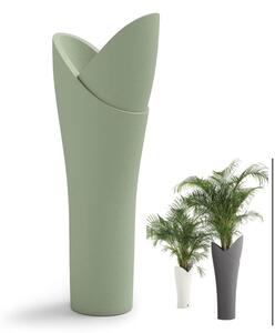 Vaso a colonna per piante Fiorite a cascata ASSIA Dimensioni 56x40x h 119 cm - Peso 6 Kg, Stile vivace e moderno colore Giada