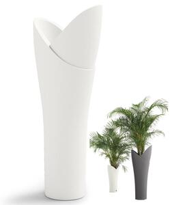 Vaso a colonna per piante Fiorite a cascata ASSIA Dimensioni 56x40x h 119 cm - Peso 6 Kg, Stile vivace e moderno colore Bianco