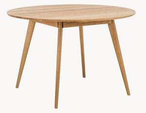 Tavolo rotondo in legno di quercia bianco lavato Yumi Ø115 cm