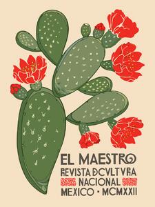 Riproduzione El Maestro Magazine Cover No 1 Mexican Art Cactus, (30 x 40 cm)
