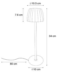Lampada da tavolo moderna nera dimmerabile a 3 livelli ricaricabile - Dolce